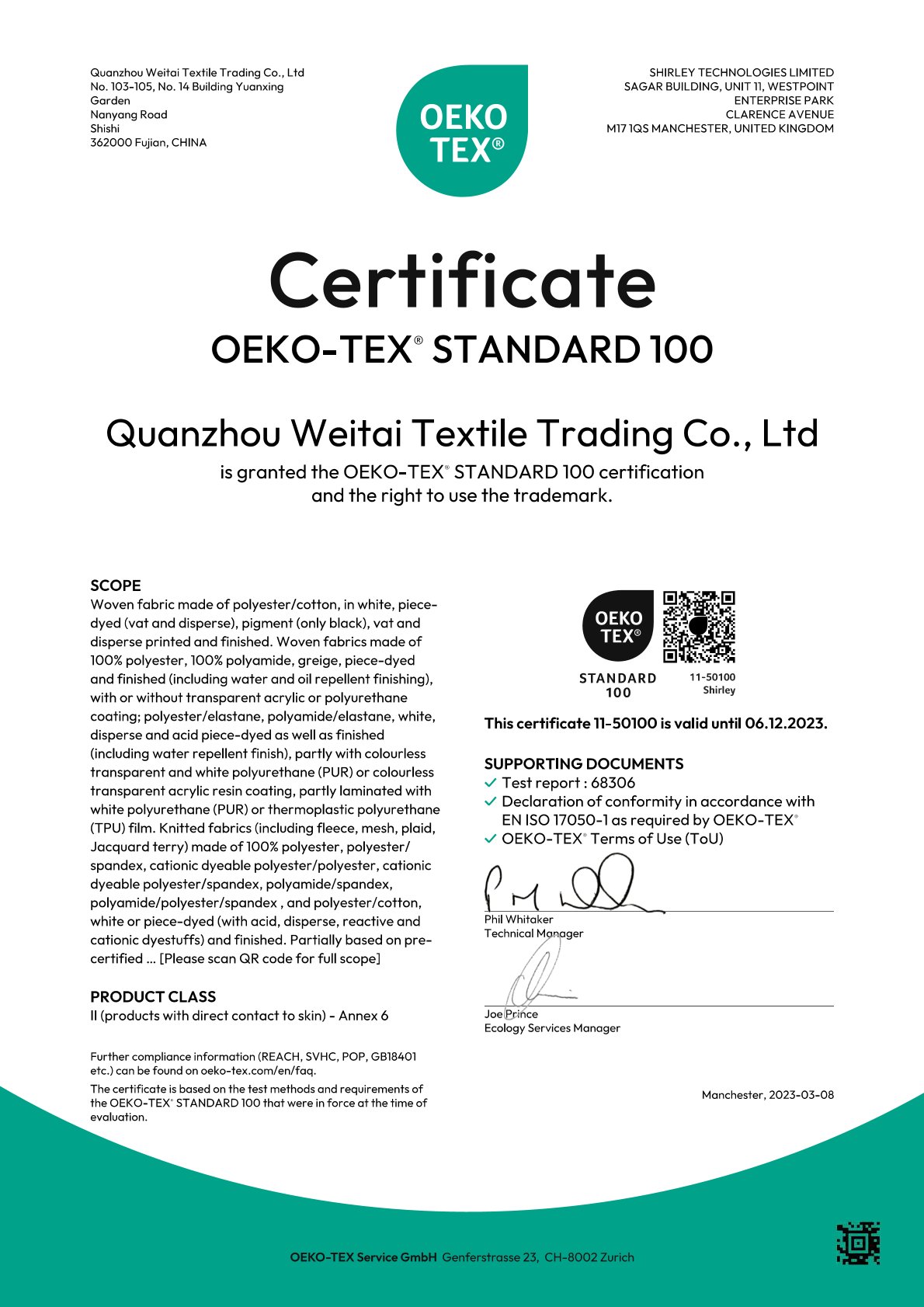 Certificate 68306